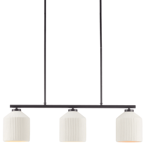 3-Bulb Metal and Ceramic Ceiling Lamp