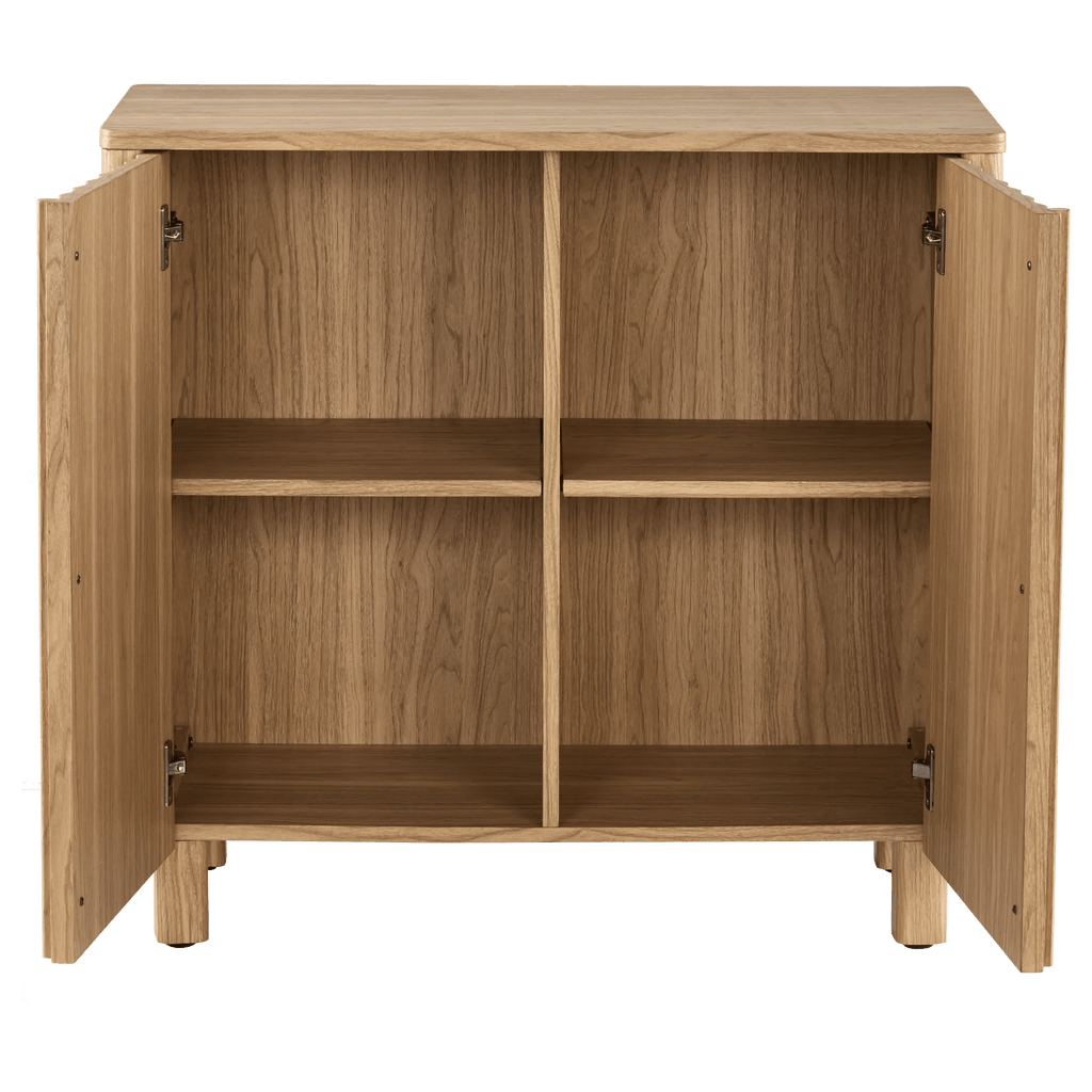 Wood Sideboard with Ribbed Doors