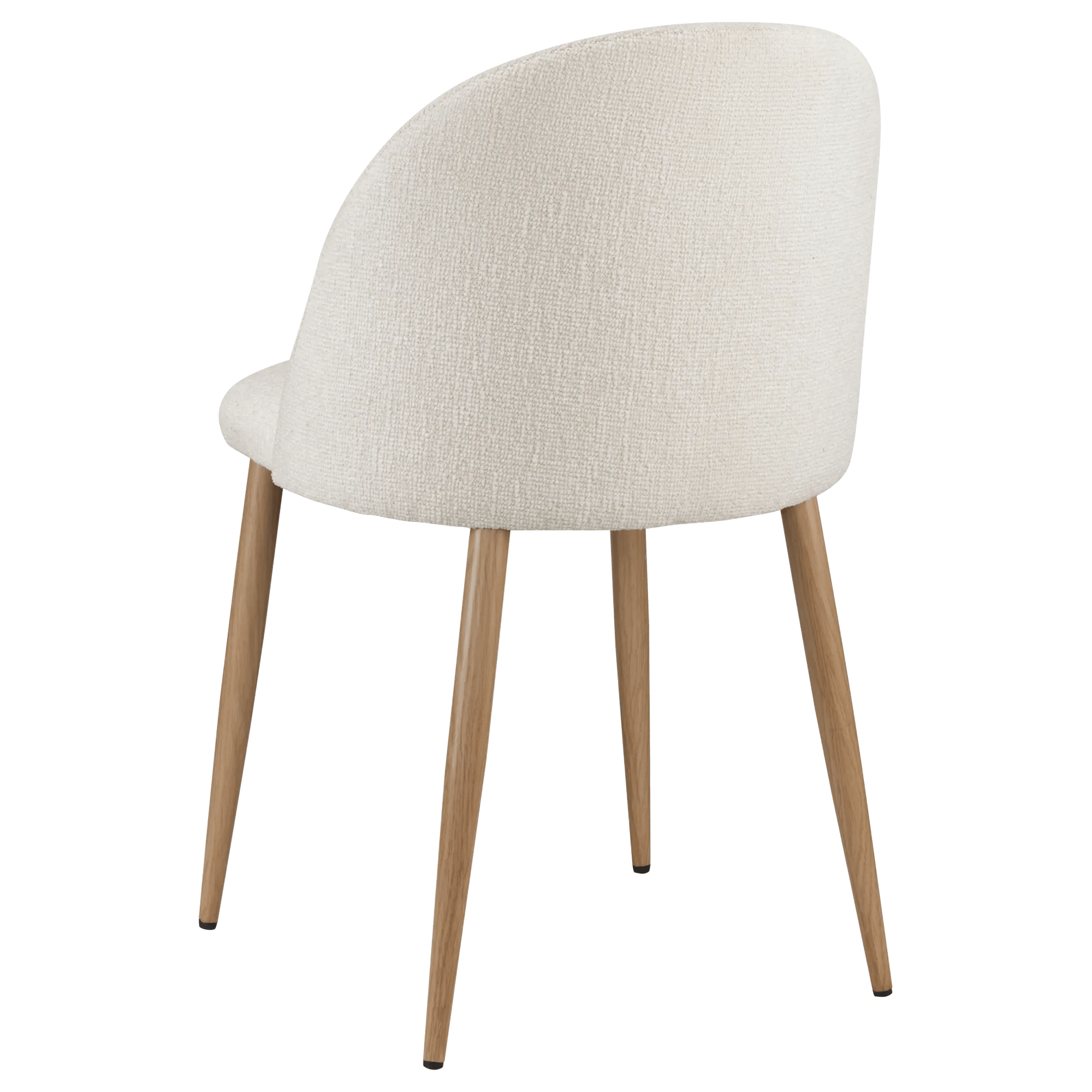 Cream Upholstered Chair with Rounded Back