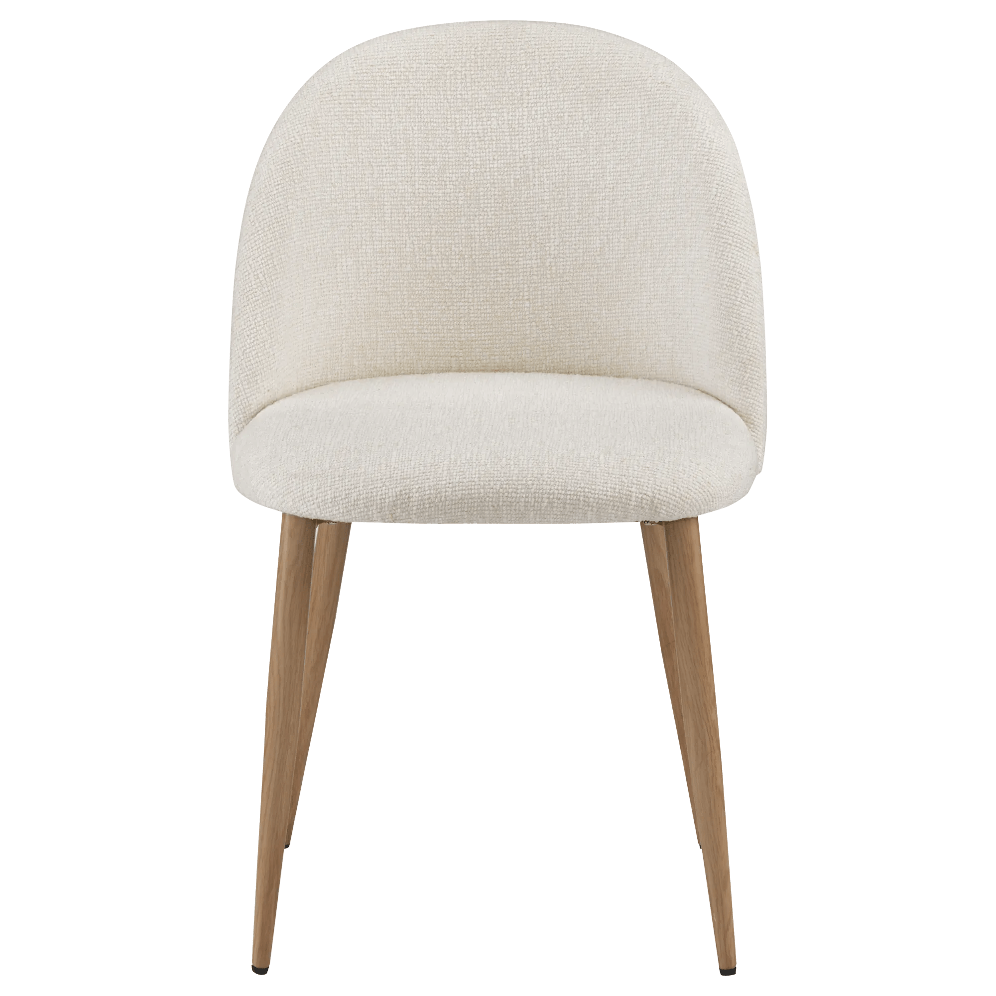Cream Upholstered Chair with Rounded Back
