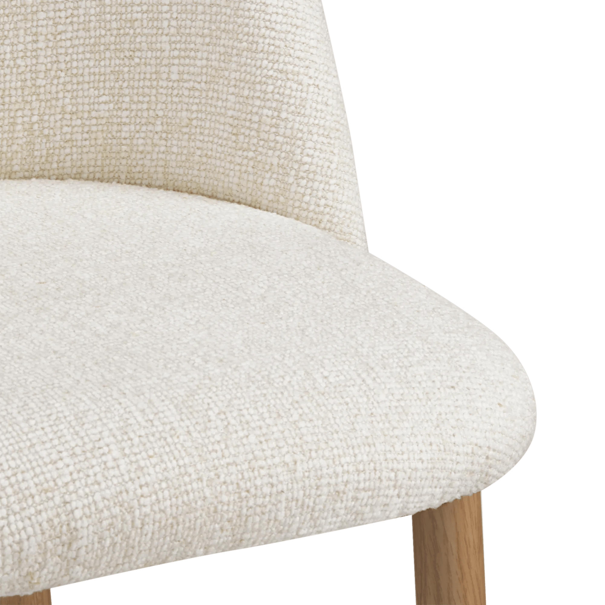 Cream Upholstered Chair with Rounded Back