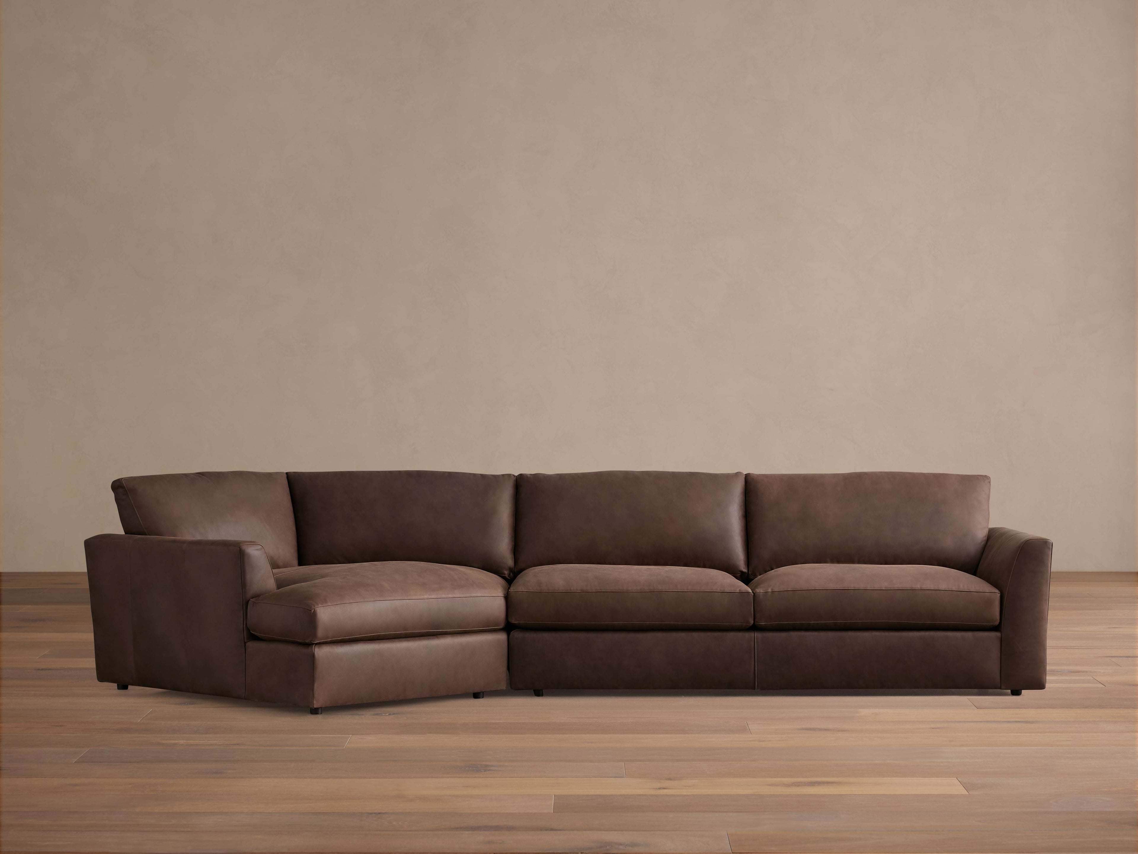 Vernon Leather Two-Piece Cuddle Chaise Sectional