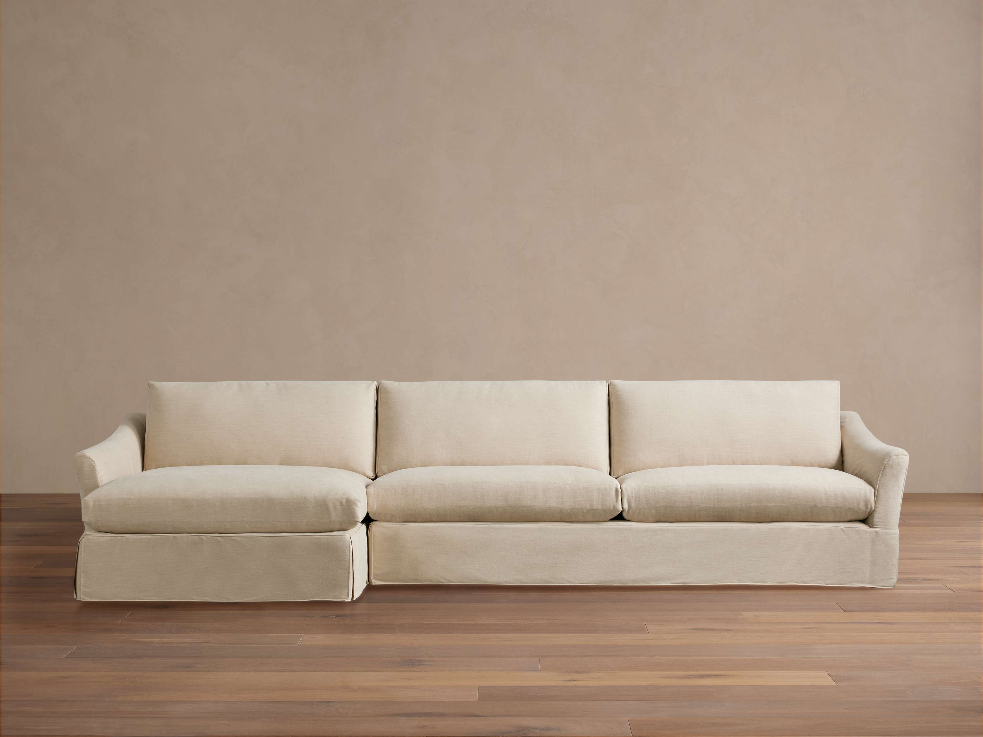 Helena Slipcovered Two Piece Chaise Sectional