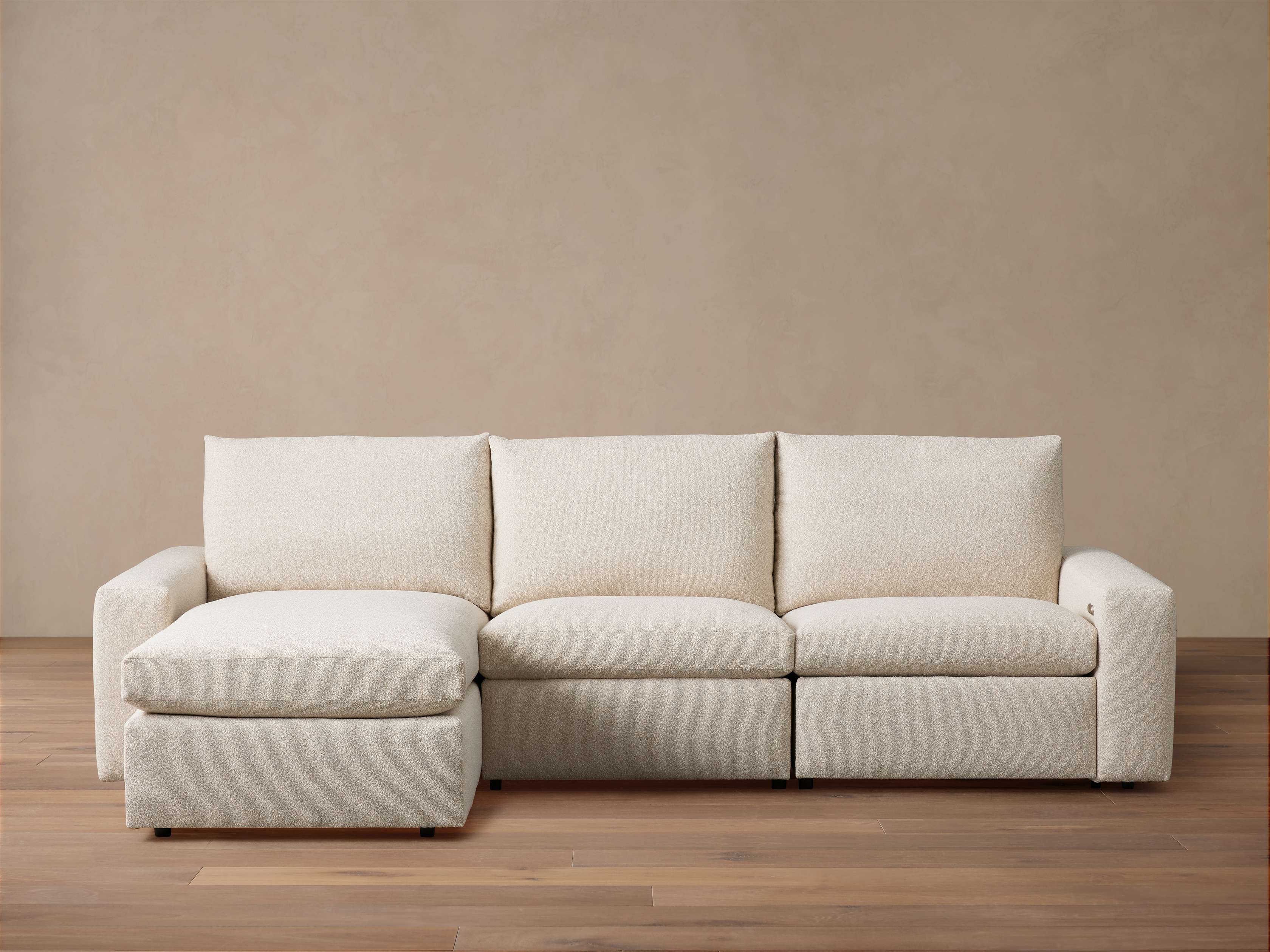 Kipton Wide Arm Three-Piece Motion Chaise Sectional