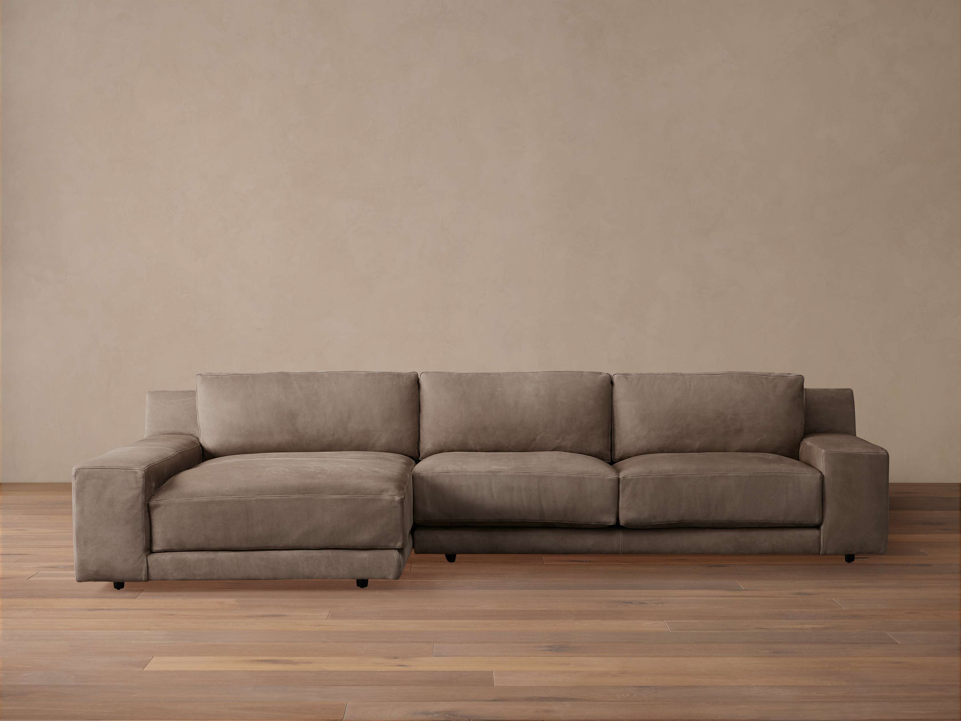 Novoli Nubuck Leather Two-Piece Chaise Sectional